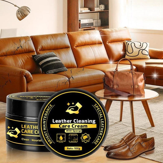 Leather Care & Cleaning Cream with Sponge ( Buy 1 Get 1 FREE )