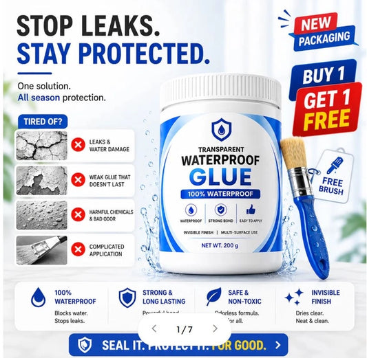 Transparent Waterproof Glue + Free Brush (Buy 1 Get 1 Free)