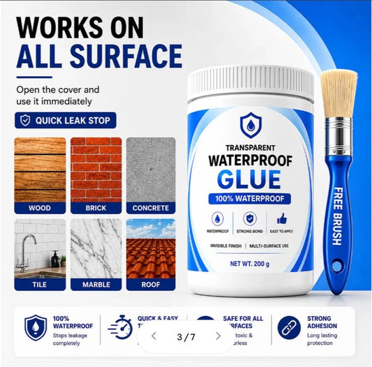 Transparent Waterproof Glue + Free Brush (Buy 1 Get 1 Free)