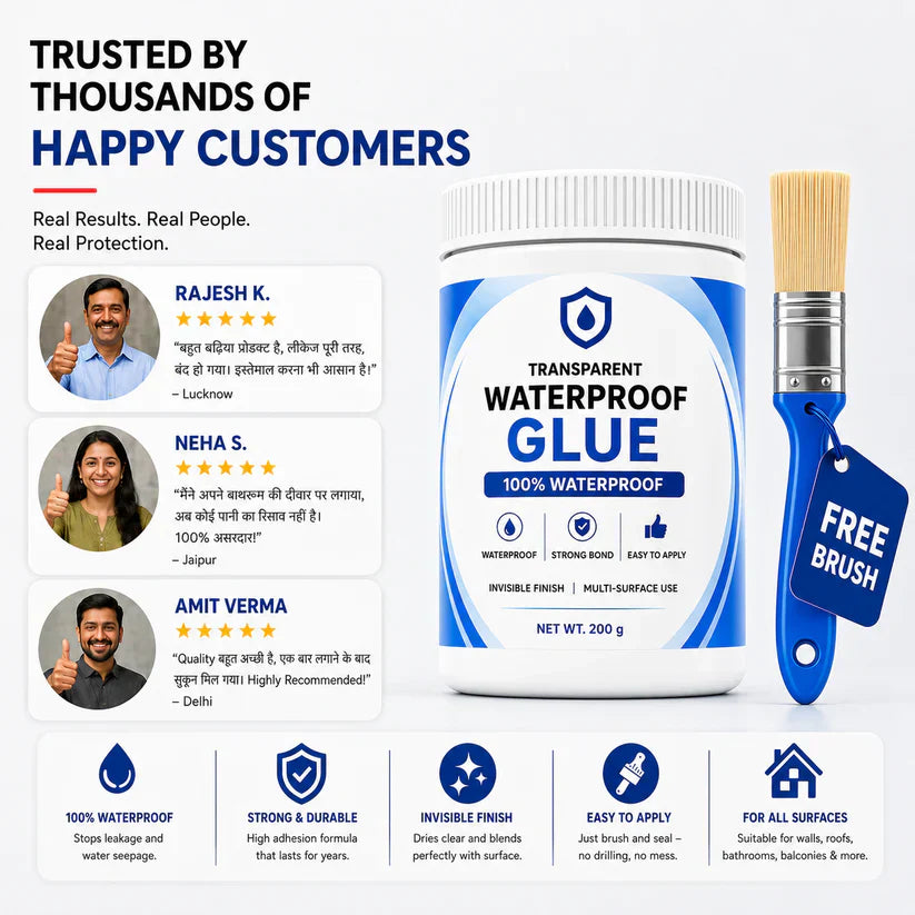 Transparent Waterproof Glue + Free Brush (Buy 1 Get 1 Free)
