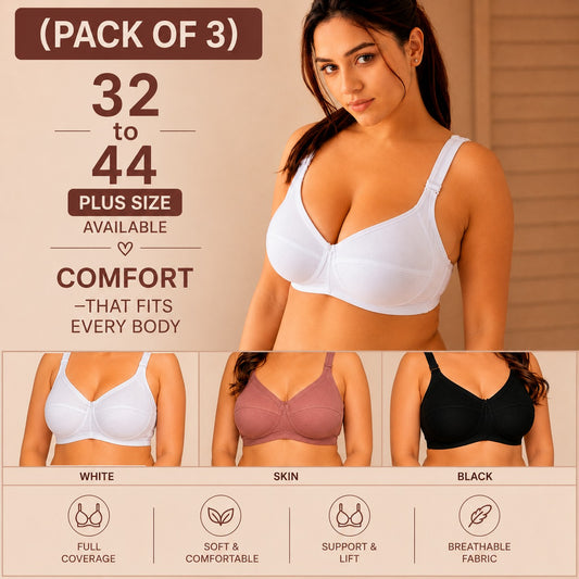 Womens Multicolor Air Bra (Pack of 3)