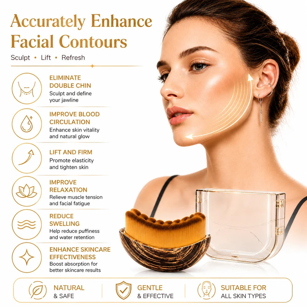Glow Boost Face Brush Facial Contour Lymphatic Relief  (Naturally Reduces Facial Puffiness)