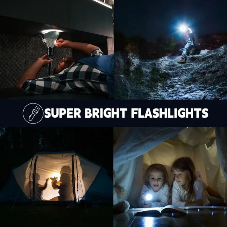 VoltBeam Pro™ – Zoomable Rechargeable Metal Flashlight (Power Bank + 12H Backup)